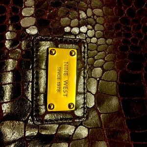 Nine West purple snakeskin satchel purse